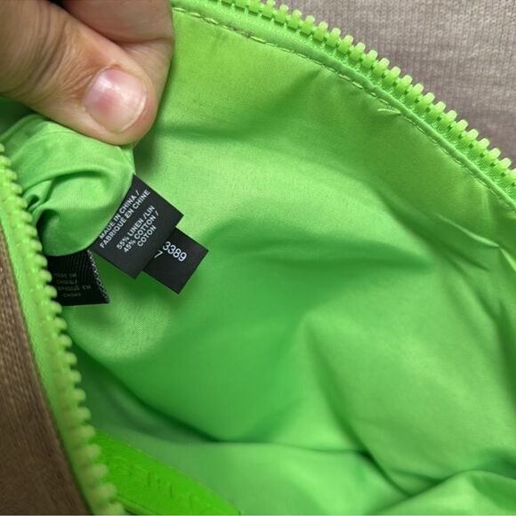 EXPRESS Linen Cotton Bright Neon Watermelon Sequined Tasseled Zip Clutch - Picture 8 of 9